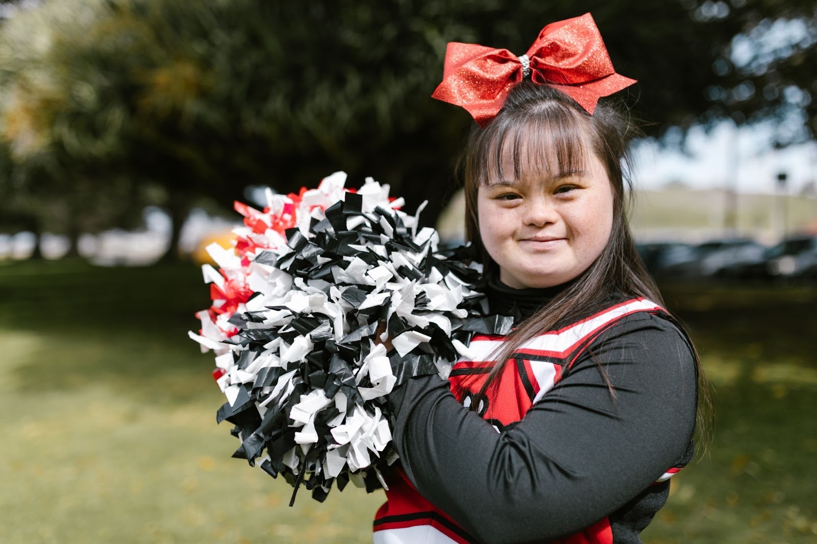 A cheerleader with Down's Syndrome